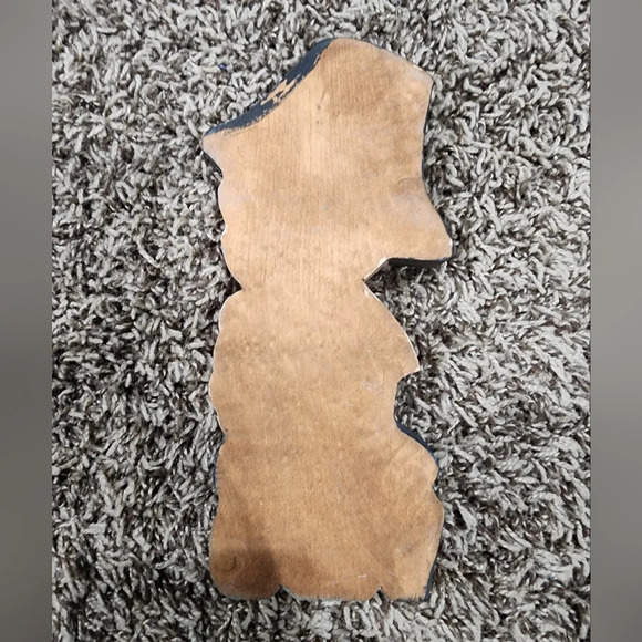 Vintage Wood Pilgrams Praying Thanksgiving Hand Painted 8" - Picture 4 of 8